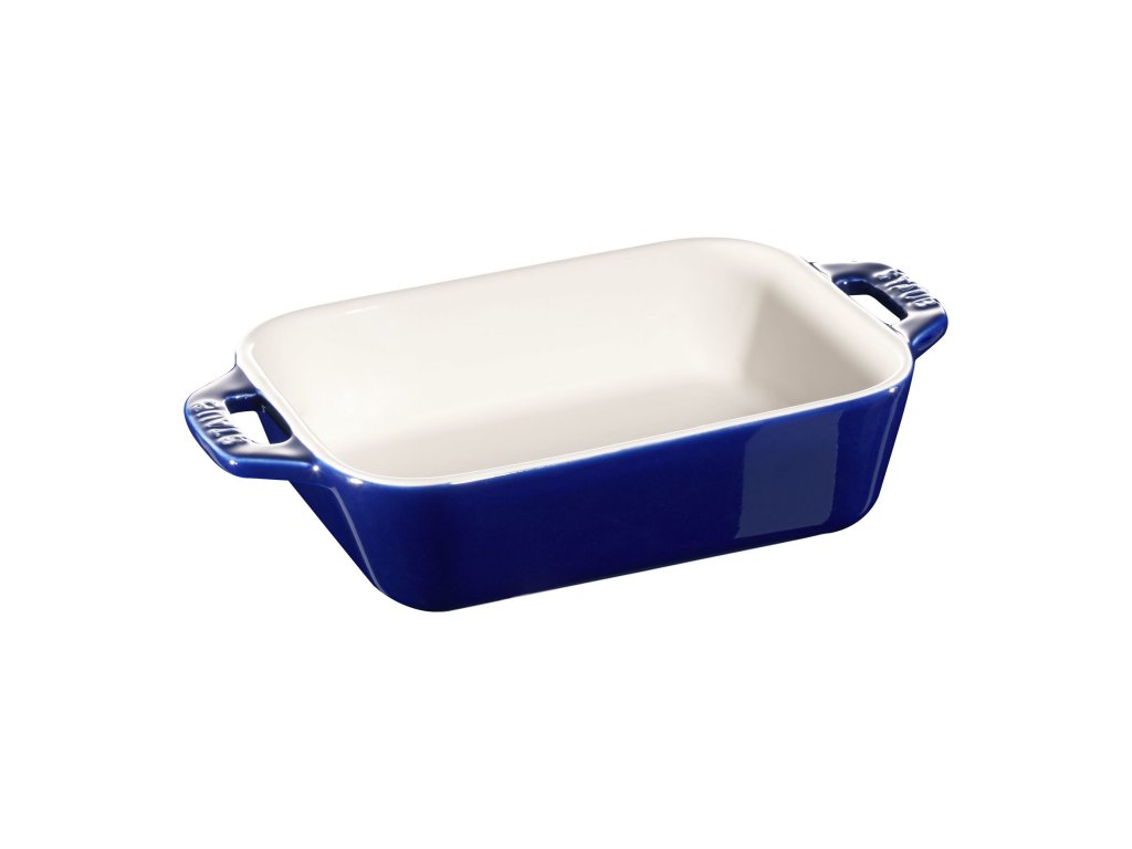 Bakform 14 x 11 cm, blå, keramik, Staub