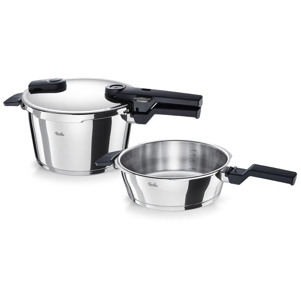 Tryckkokare VITAQUICK 2,5 l + 4,5 l, set i 2 delar, silver, rostfritt stål, Fissler