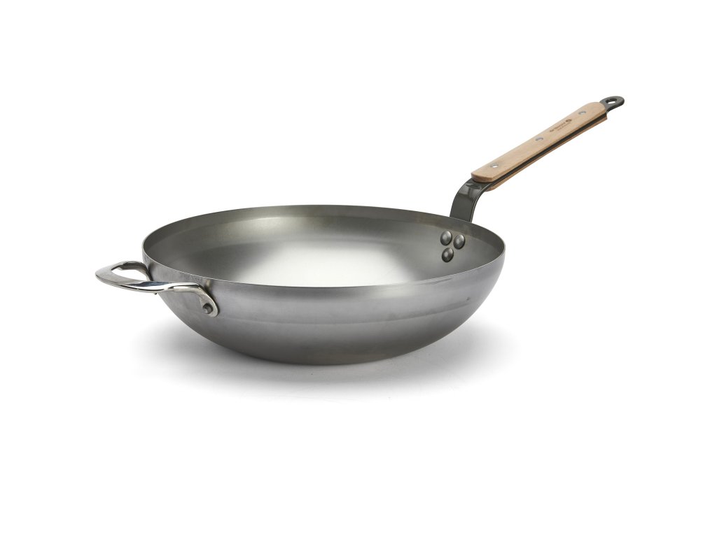 Wok MINERAL B BOIS 32 cm, silver, stål, de Buyer