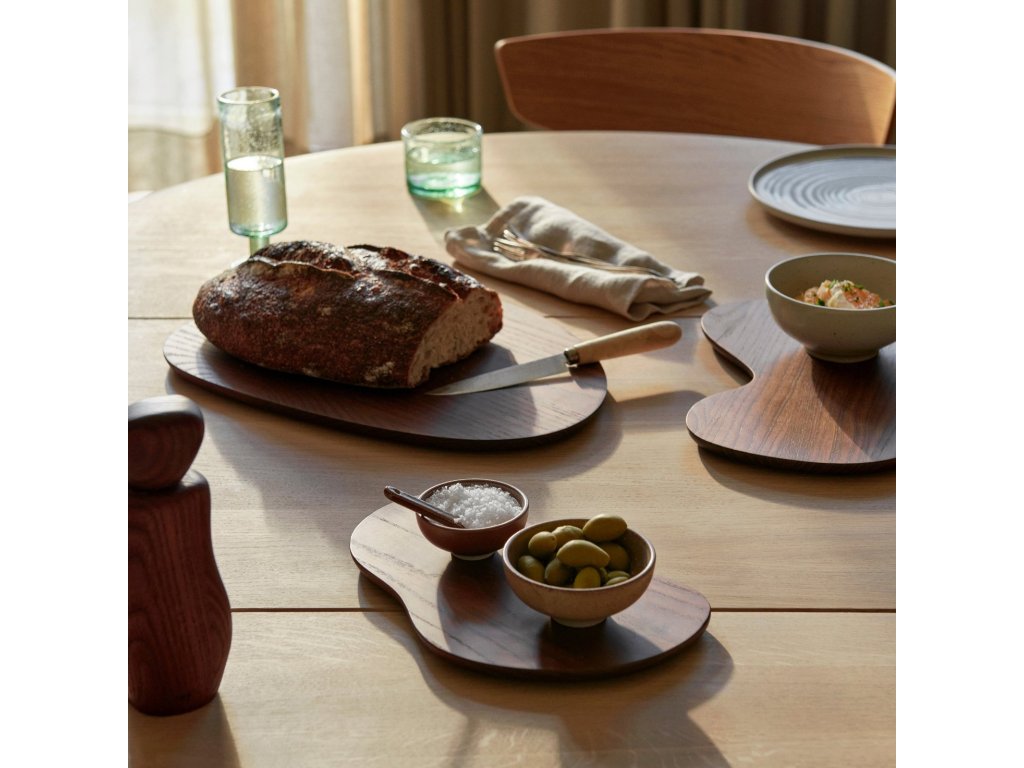 Skär- och serveringsbräda CAIRN, set i 3 delar, brun, trä, ferm LIVING