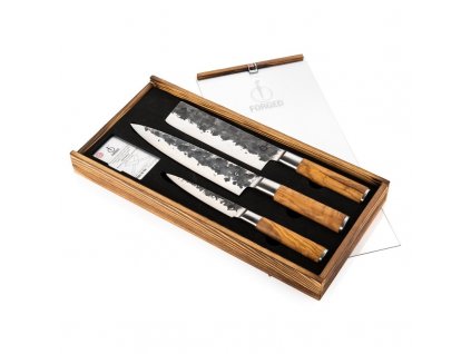 Knivset OLIVE, 3 st, Forged