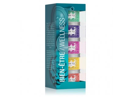 Teservis WELLNESS, 5 lösa blad te-miniburkar, Kusmi Tea