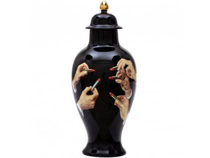 Vas TOILETPAPER LIPSTICKS 46,5 cm, svart, Seletti