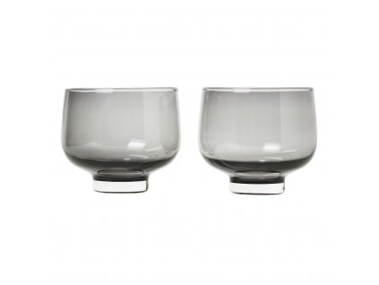 Vattenglas FLOW, set i 2 delar, 220 ml, rök, Blomus