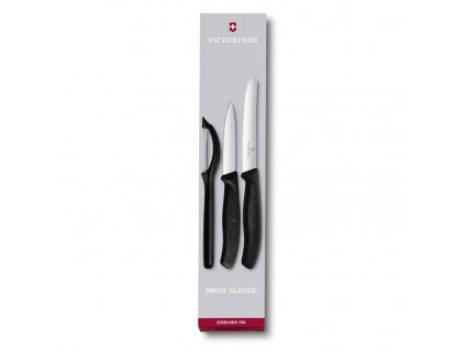 Knivset, 3 st, med grönsaksskalare, Victorinox