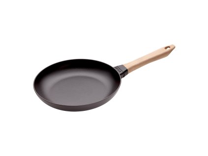 Stekpanna 26 cm, trähandtag, gjutjärn, Staub