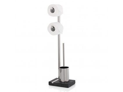 Toalettpappershållare med toalettborste NEXIO 73 cm, matt rostfritt stål, Blomus
