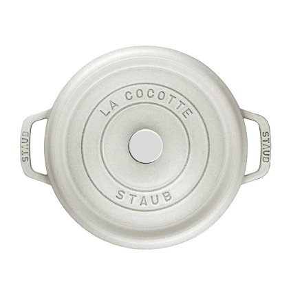 Gryta COCOTTE 28 cm, rund, vit tryffel, gjutjärn, Staub