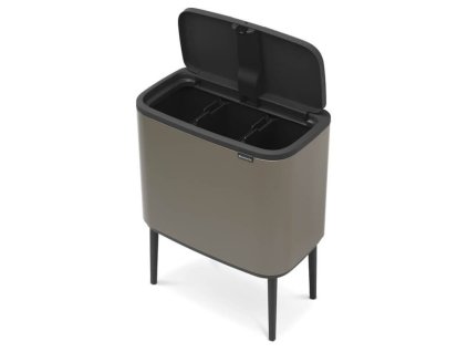 Soptunna med trycklock BO 3 x 11 l, platina, Brabantia