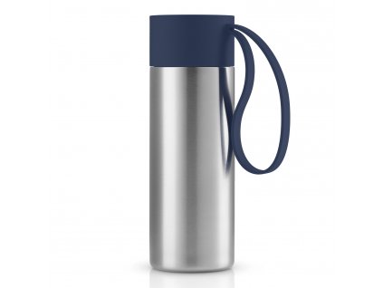 Resemugg TO GO 350 ml, marinblått lock, rostfritt stål, Eva Solo
