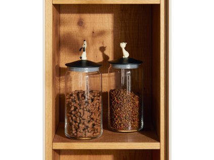 Hundmatsbehållare LULAJAR 1,5 l, röd, glas, Alessi