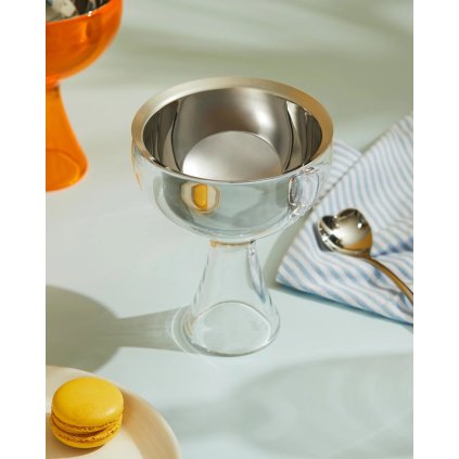 Glasskål BIG LOVE, med sked, grå, Alessi