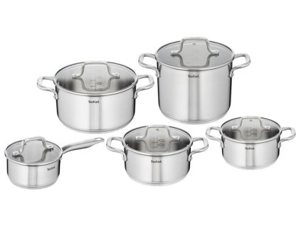 Kastrullset VIRTUOSO, 10 st, rostfritt stål, Tefal