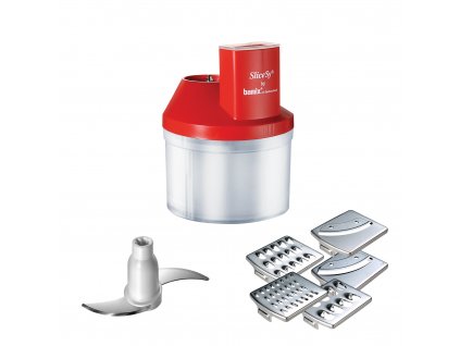 Matberedare med tillbehör SLICESY för Bamix stavmixer, röd, Bamix