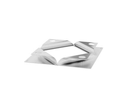 Middagsljusstake SQUARE CANDLE, set i 4 delar, rostfritt stål, Höfats