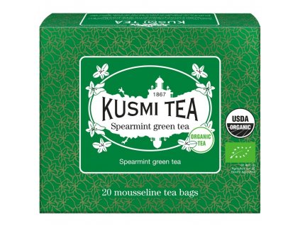 Grönt te med grönmynta, 20 tepåsar av muslin, Kusmi Tea