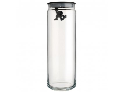 Köksförvaringsburk GIANNI 2 l, svart lock, glas, Alessi