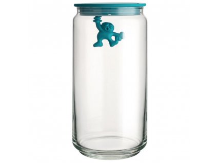 Köksförvaringsburk GIANNI 1,4 l, blått lock, glas, Alessi