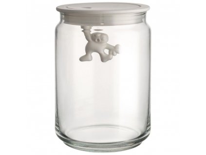 Köksförvaringsburk GIANNI 900 ml, vitt lock, glas, Alessi