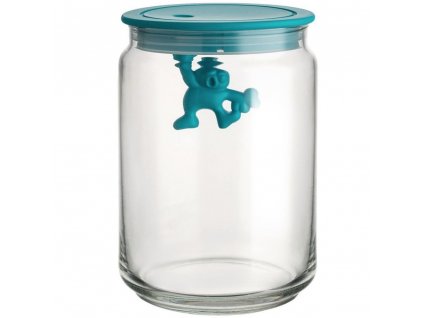 Köksförvaringsburk GIANNI 900 ml, blått lock, glas, Alessi