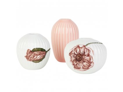 Minivas HAMMERSHOI POPPY set i 3 delar, nude/vit, Kähler