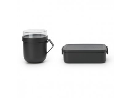 Matlåda och lunchburk i set MAKE & TAKE mörkgrå, Brabantia
