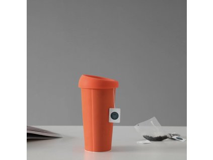 Temugg med lock ANYTIME EMMA 450 ml, orange, Viva Scandinavia