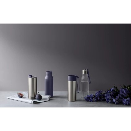 Vattenflaska 500 ml, violettblått band, Eva Solo