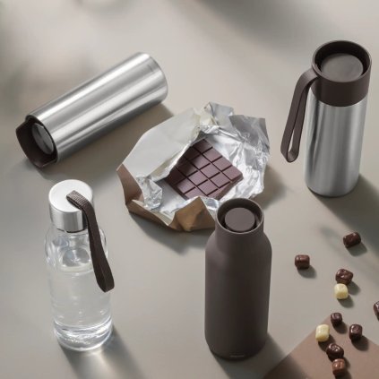 Vattenflaska 500 ml, chokladbrun rem, Eva Solo