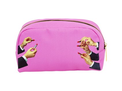 Sminkväska TOILETPAPER LIPSTICKS 23 x 13 cm, rosa, Seletti