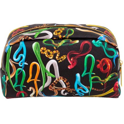 Sminkväska TOILETPAPER SNAKES 23 x 13 cm, svart, Seletti