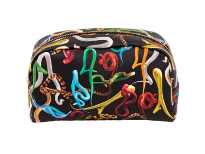 Sminkväska TOILETPAPER SNAKES 23 x 13 cm, svart, Seletti