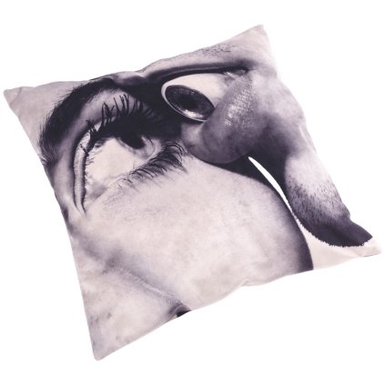 Kudde TOILETPAPER EYE & MOUTH 50 x 50 cm, grå, Seletti