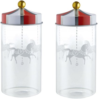Köksförvaringsburk CIRCUS, set i 2 delar, klar, Alessi