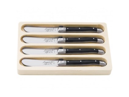 Smörkniv PREMIUM, set i 4 delar, svart, Laguiole