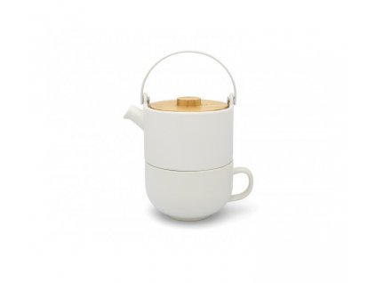 Tekanna UMEA TEA FOR ONE 500 ml, med tekopp, vit, Bredemeijer