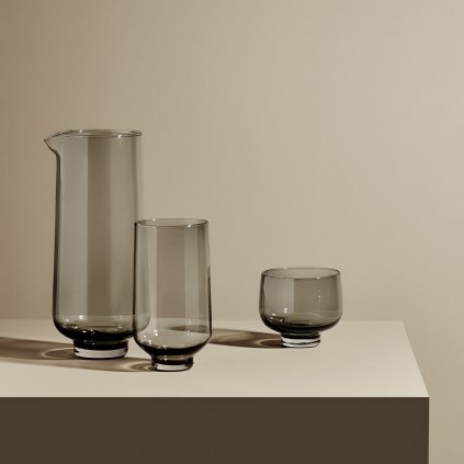 Vattenglas FLOW set i 2 delar, 400 ml, rökigt glas, Blomus
