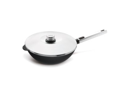 Wok DIAMOND PRO XR LOGIC 28 cm, med lock, avtagbart handtag, WOLL