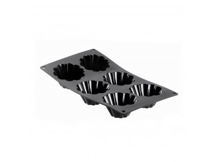 Bakform för briocher, 6 formar, silikon, de Buyer