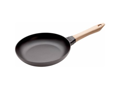 Stekpanna 24 cm, trähandtag, gjutjärn, Staub