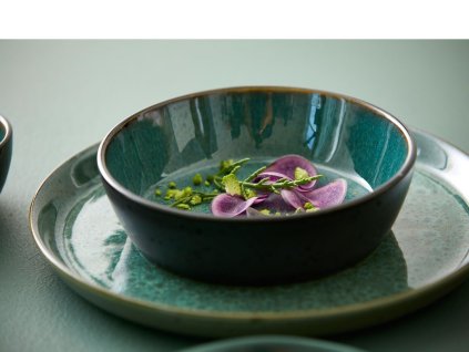 Matskål 18 cm, svart/grön, Bitz