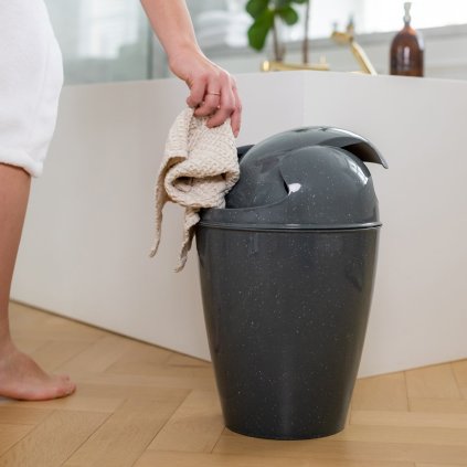 Soptunna med vipplock DEL M 12 l, naturgrå, Koziol