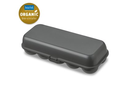 Äggbehållare EGGS TO GO 28 cm, för 10 ägg, askgrå, Koziol