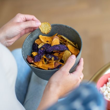 Plastskål CONNECT, set i 2 delar, 890 ml, naturlig ökensand, Koziol