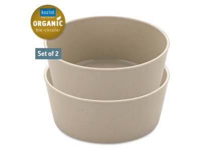Plastskål CONNECT, set i 2 delar, 890 ml, naturlig ökensand, Koziol