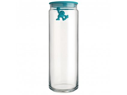 Köksförvaringsburk GIANNI 2 l, blått lock, glas, Alessi