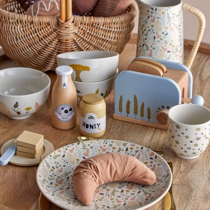 Leksaksbrödrost set ADDA, 7 st, blå, Bloomingville