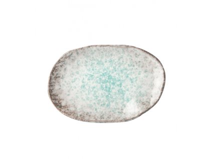 Efterrättstallrik AQUA SPLASH 17 x 11 cm, oval, blå, MIJ