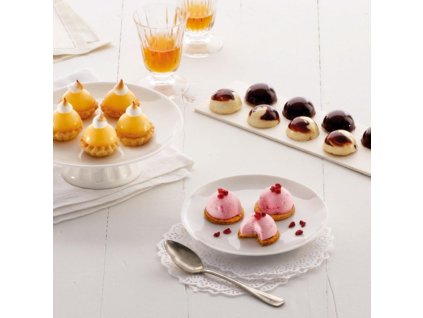 Dessertform 30 cm, mini semi-sfär, svart, Lékué