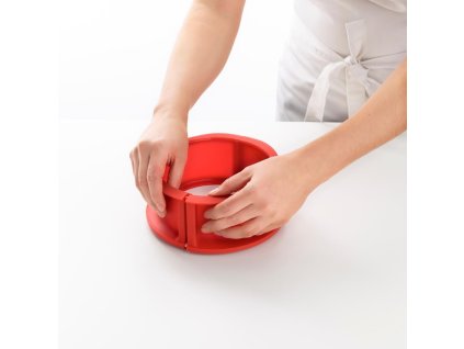 Rund kakform 15 cm, röd, silikon, Lékué
